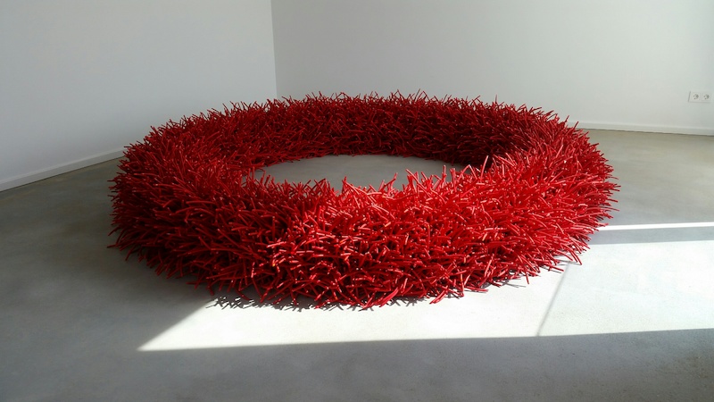 Bean Finneran - Red ring, 2018, low fire clay, acrylic stain, glaze