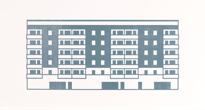Julian Opie - Apartment 7, 2021, Woodcut on Somerset Velvet 300gsm