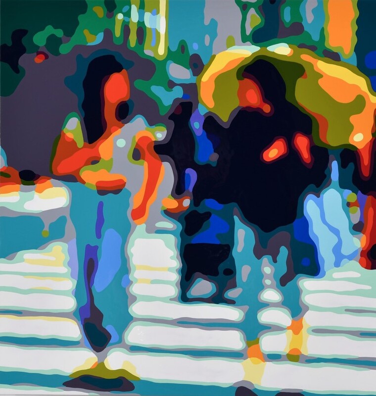 Konrad Winter - Crossing, 2025, Autolack auf Aluminium, manuelle Malerei