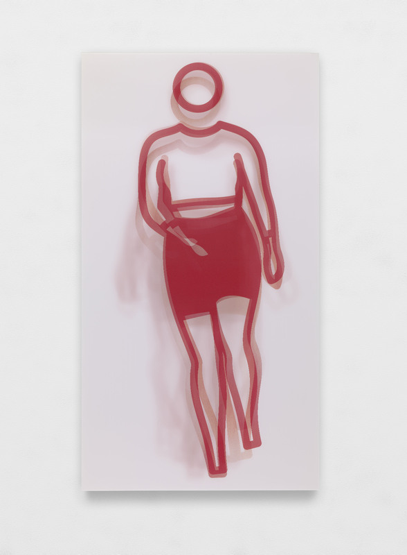 Julian Opie - Dance 3, 2023, lenticular acylic panel mounted onto white acrylic