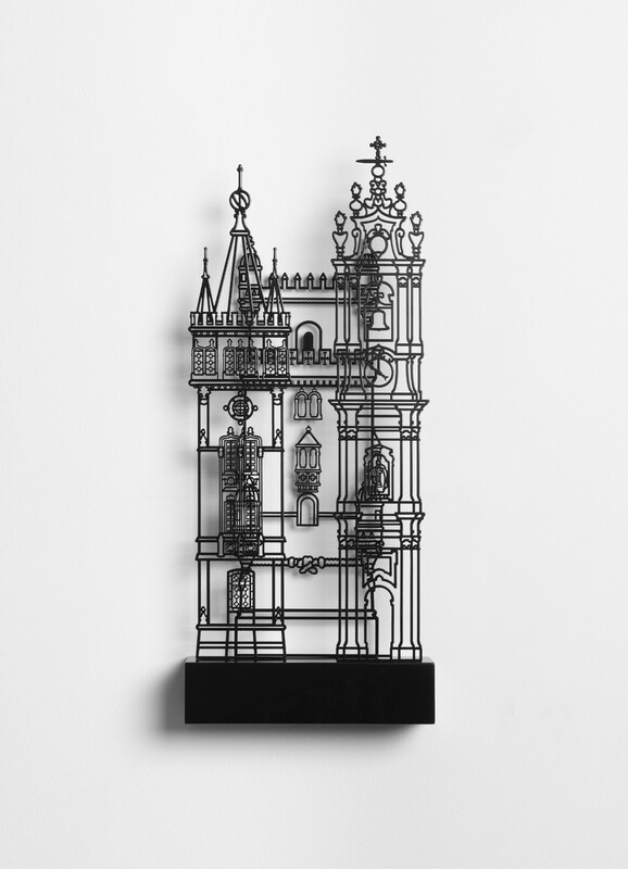 Julian Opie - Portuguese Towers 2, 2025, powder coated steel relief