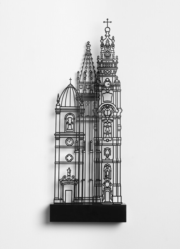 Julian Opie - Portuguese Towers 3, 2025, powder coated steel relief