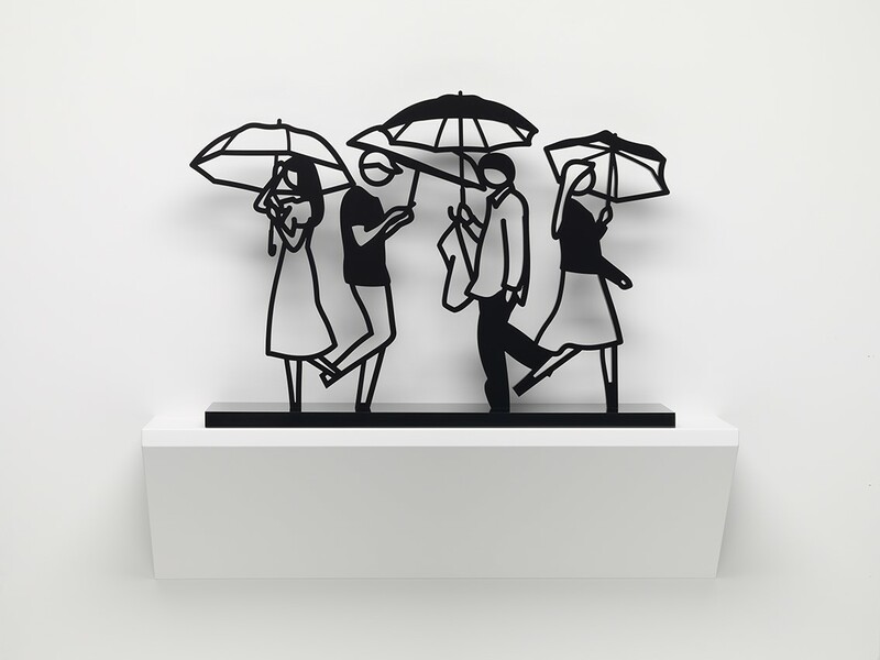 Julian Opie - Summer Rain 2, 2020, freestanding black acrylic sculptures