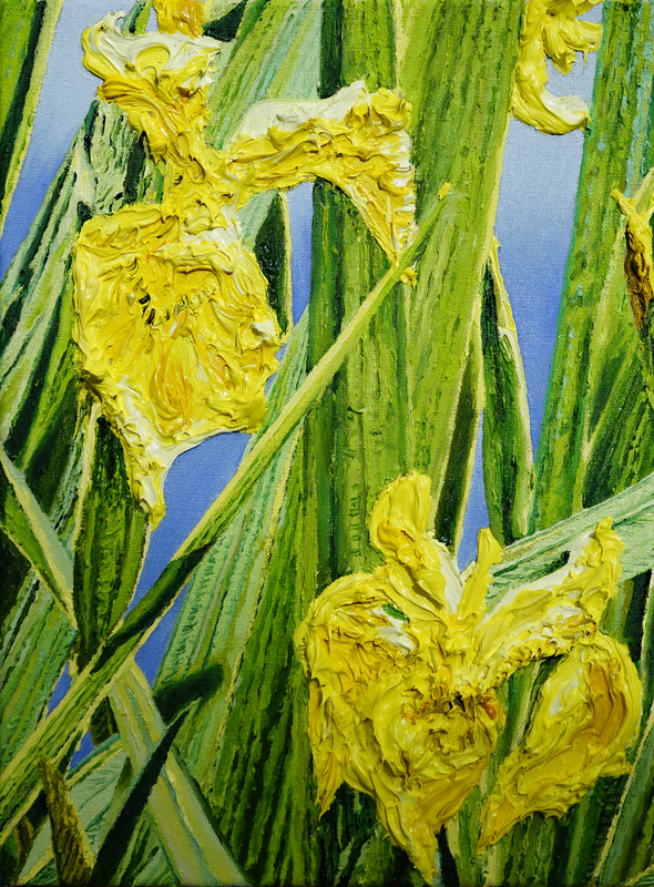 Katharina Gierlach - Sumpfschwertlilie Iris pseudacorus IV, 2022, Öl auf Leinwand