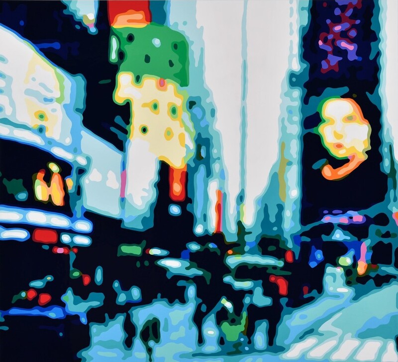 Konrad Winter - Times Square 3, 2025, Autolack auf Aluminium, manuelle Malerei