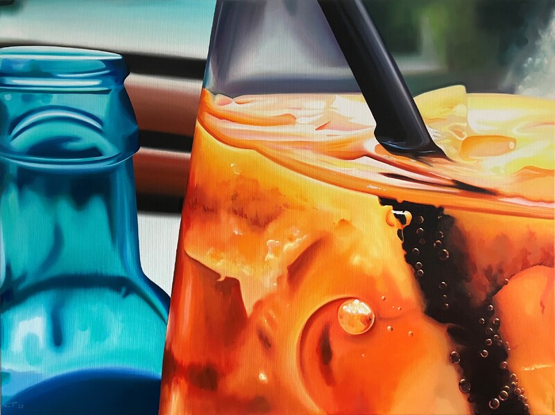 Charlotte Trossbach - Aperol o’ clock, 2025, Öl auf Leinwand