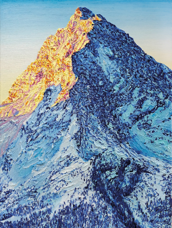 Katharina Gierlach - Watzmann bei Sonnenaufgang, 2025, Öl auf Leinwand