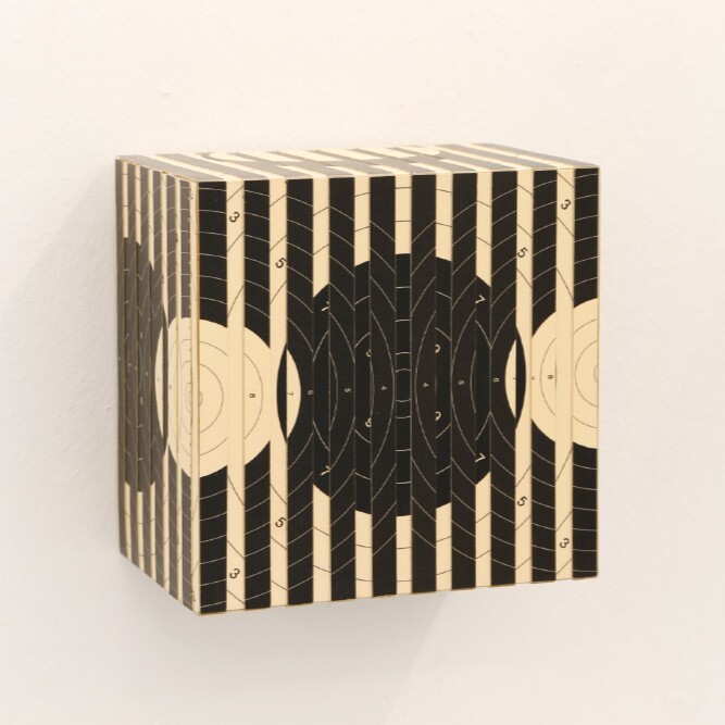 Petra Scheibe Teplitz - Box, 2025, target paper on wood, varnish
