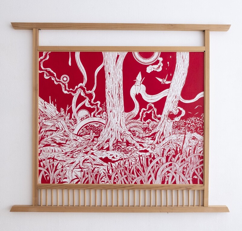 Kenichi Yokono - , , Woodblock cutout