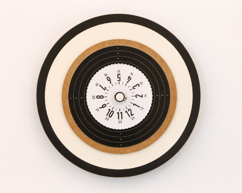 Petra Scheibe Teplitz - Day in day out, 2026, wood, acrylic paint, acrylic glass, rubber, paper