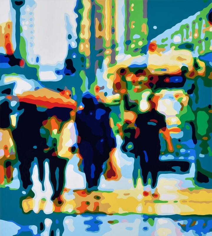 Konrad Winter - Manhattan 2, 2025, car lacquer on aluminum