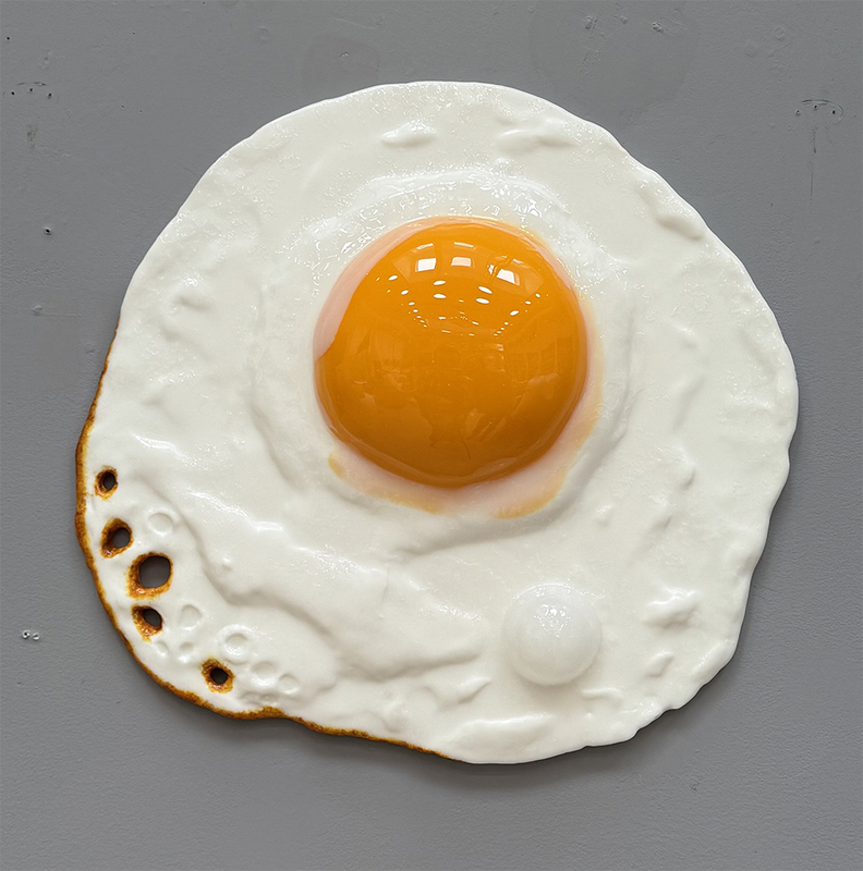 Peter Anton - Fried egg #7/12  (Sunny side up series), 2025, mixed media