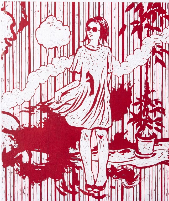 Kenichi Yokono - sunglasses, 2019, Woodblock cutout