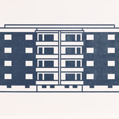 Julian Opie - Apartment 4, 2021, Woodcut on Somerset Velvet 300gsm