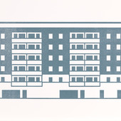 Julian Opie - Apartment 7, 2021, Woodcut on Somerset Velvet 300gsm