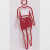 Julian Opie - Dance 3, 2023, lenticular acylic panel mounted onto white acrylic