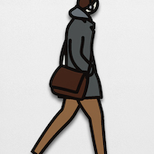 Julian Opie - Old Street (Headphones), 2020, laser-cut acrylic relief