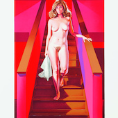 Mel Ramos - Nude descending a staircase