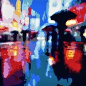 Konrad Winter - Regen in Frankfurt), 2026, car lacquer on aluminum