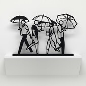 Julian Opie - Summer Rain 3, 2020, freestanding black acrylic sculptures