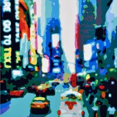 Konrad Winter - Times Square 2, 2025, Autolack auf Aluminium, manuelle Malerei