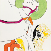 Werner Berges - Startanten, 1967, Felt pen, oil chalk on paper