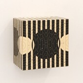 Petra Scheibe Teplitz - Box, 2025, target paper on wood, varnish