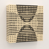 Petra Scheibe Teplitz - Box, 2025, target paper on wood, varnish