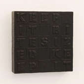 Petra Scheibe Teplitz - Keep it bite sized, 2000, cardboard, wax, pigments on wood