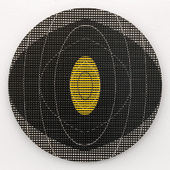 Petra Scheibe Teplitz - o. T., 2025, target paper on wood, acrylic paint, varnish