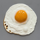 Peter Anton - Fried egg #7/12  (Sunny side up series), 2025, mixed media